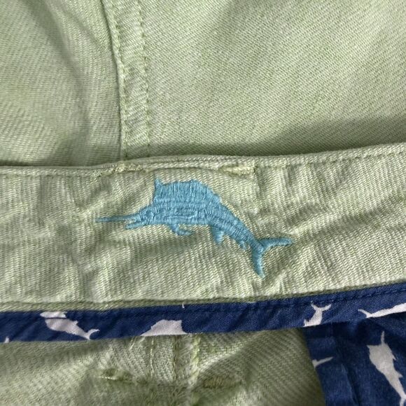 Tommy Bahama Men's W36 Lime Green Linen Blend Flat Front Bermuda Shorts - Picture 4 of 7